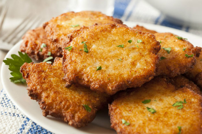 Plate of fried latkes