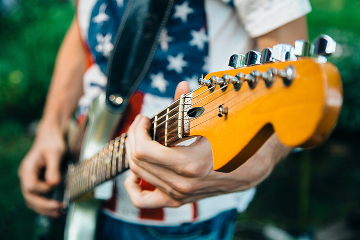 man playing guitar