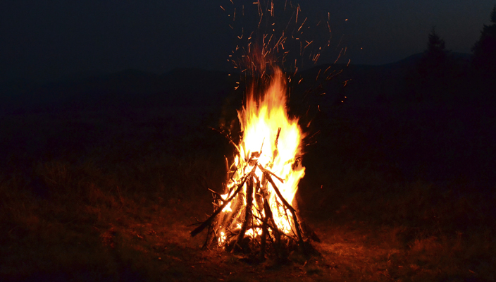 a bonfire during the Jewish holiday of Lag baOmer