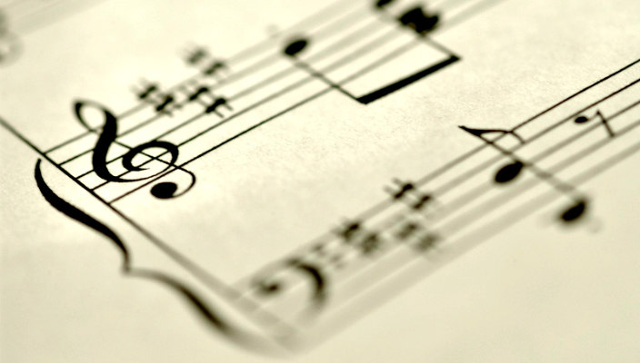 musical notes on sheet music for the Jewish high holidays like Yom Kippur and Rosh HaShanah