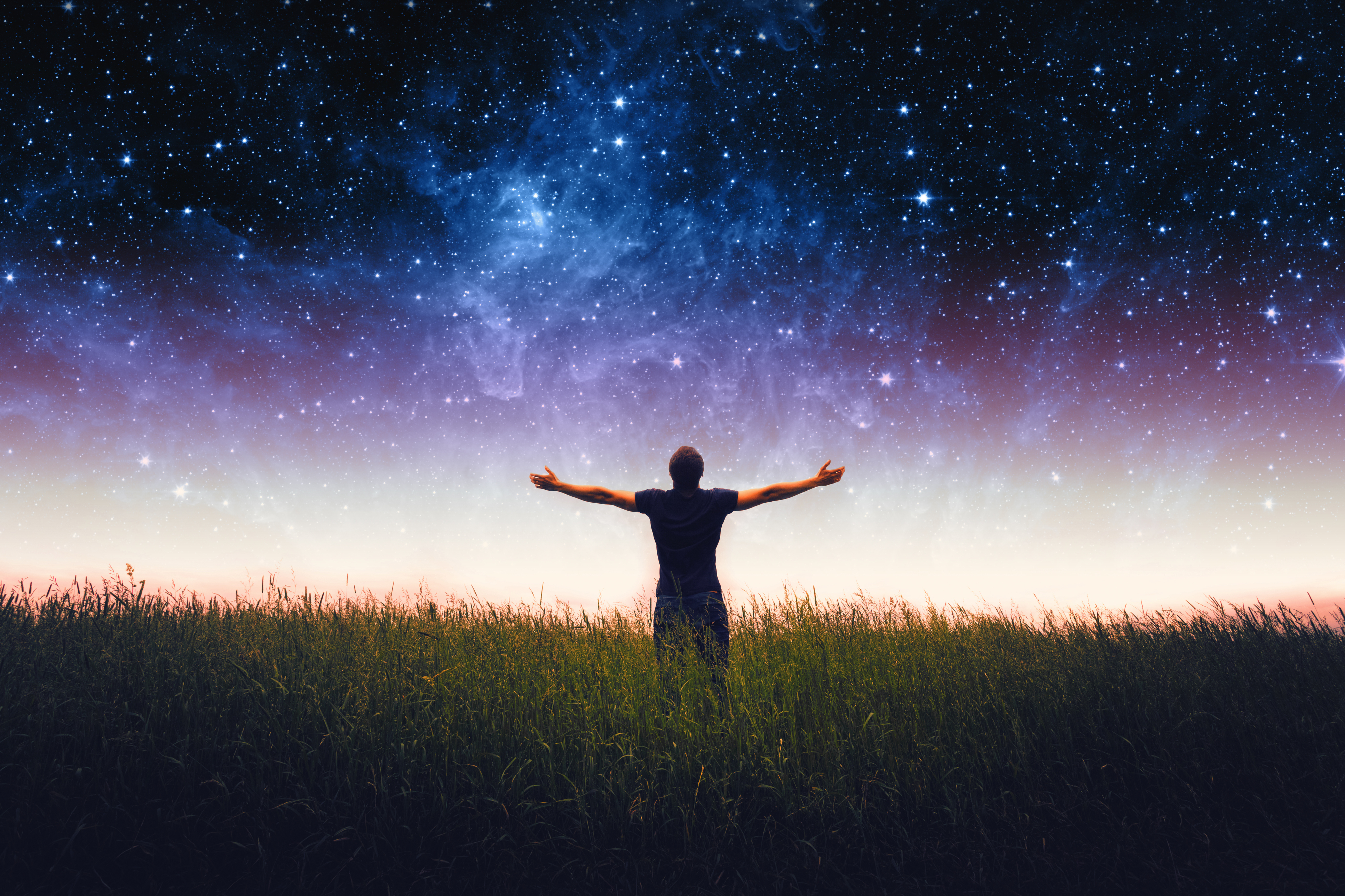 praying in a field