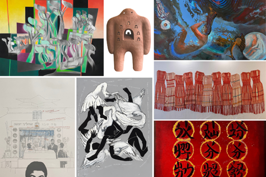 Photo of different art from the Children of Ruth art exhibition