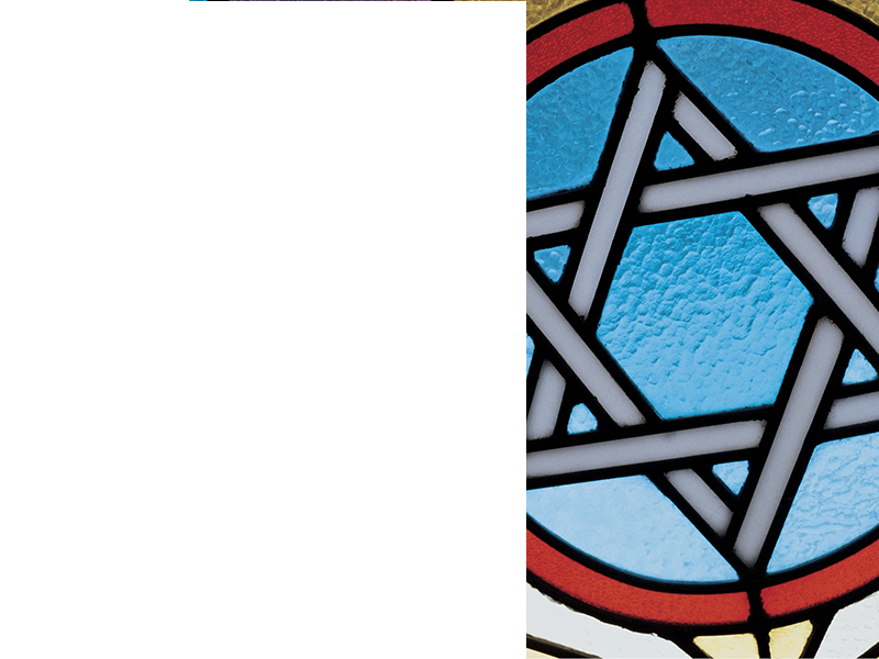 A stained glass star of david